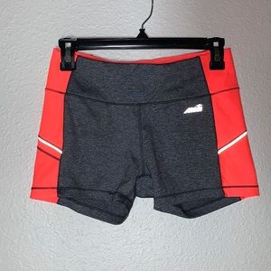 AVIA stretch fitted athletic shorts sz XS like NEW charcoal grey neon coral